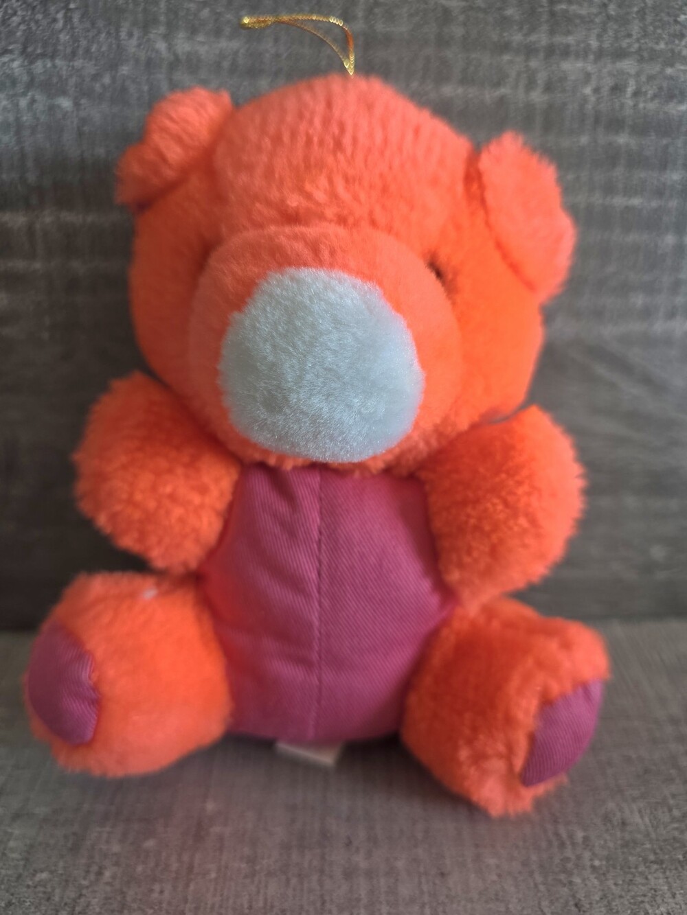 Vintage Nanco Orange Pig Plush Stuffed Animal Toy 6" Rare b200